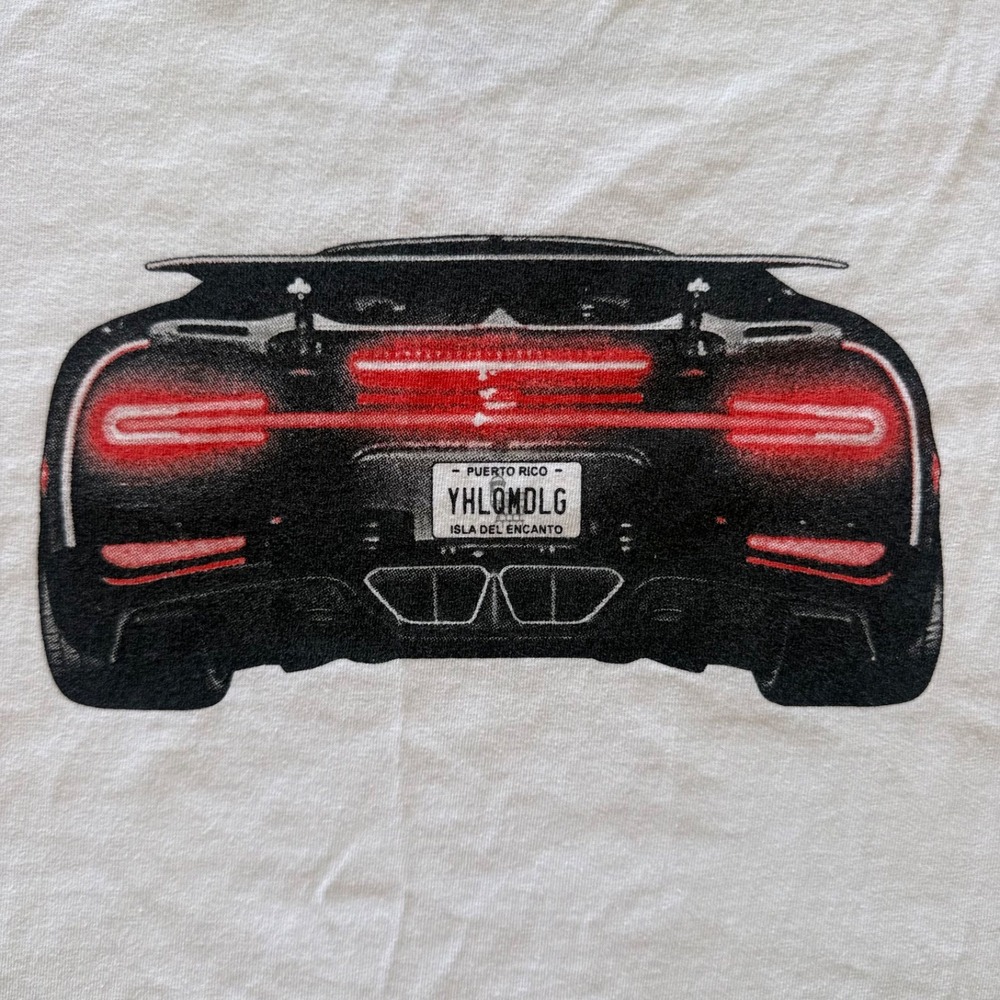 Bad Bunny YHLQMDLG Bugatti Chiron Graphic Tshirt White Size Large P FKN R‎